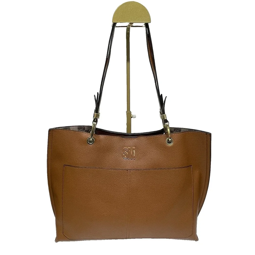 Steve‎ Madden Bdonnaa Tote Natural Handbag Shoulder Straps Pouch Large Purse